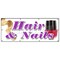 Signmission HAIR & NAILS BANNER SIGN coloring manicurist pedicure perms stylist B-96 Hair & Nails - alternate 1